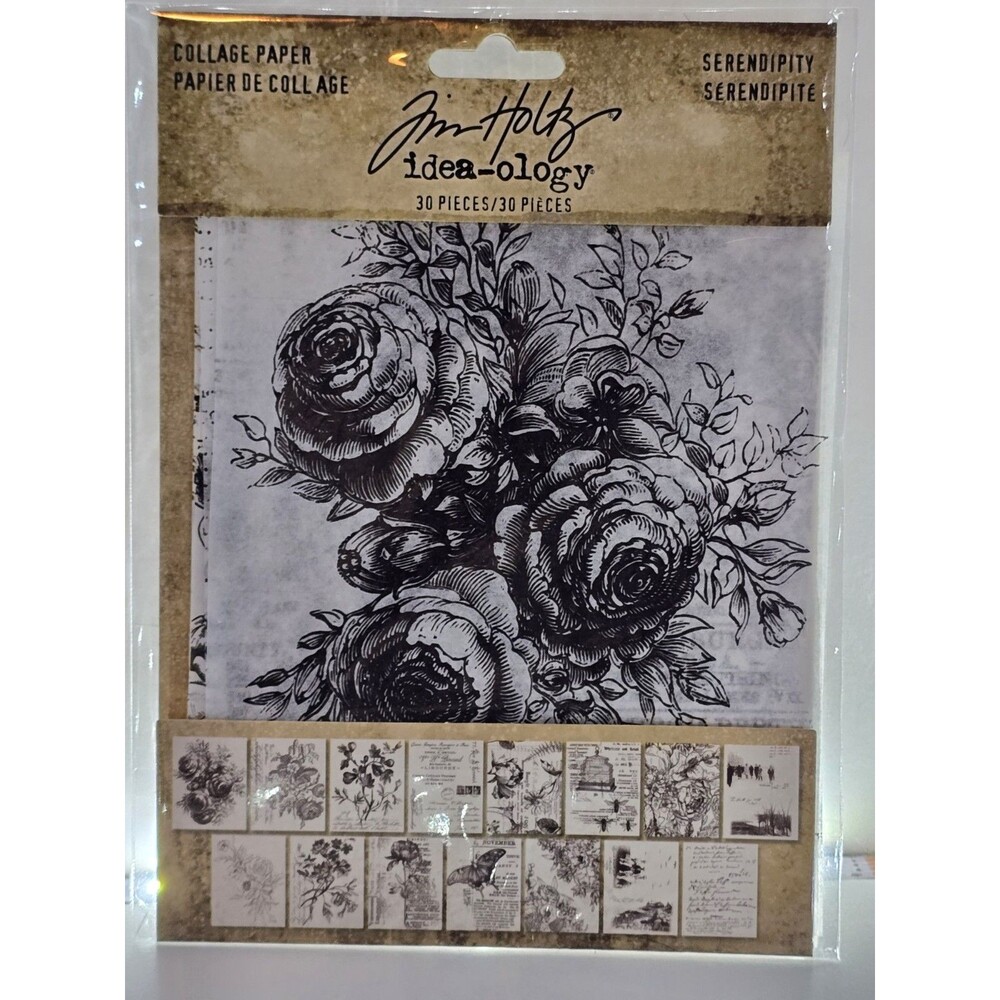Tim Holtz Idea-ology Collage Paper Serendipity-30 Pieces